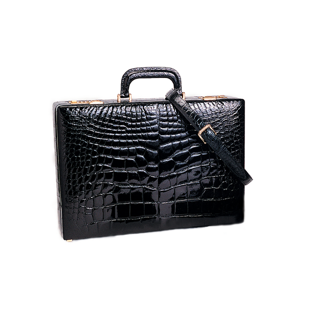 Genuine American Alligator Traditional hardside Briefcase- Handmade